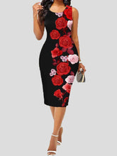 Vestido ajustado sin mangas estampado